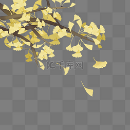 免抠秋图片_银杏树叶子秋古风免扣