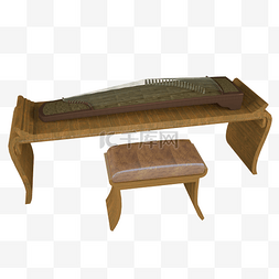 古风古筝传统古代桌案椅子中国风