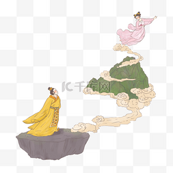 手绘小王子矢量图图片_手绘中国古代神话传说巫山神女