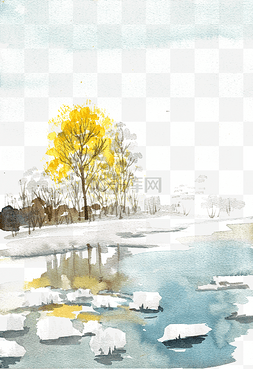 冬天的景色图片_冬天的河流