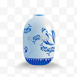 蓝色花瓶图片_蓝色青花瓷