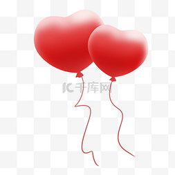 红色立体爱心情人节气球