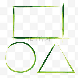 绿色几何素材图片_油漆绿色画框