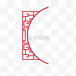 青瓦墙青砖墙漏窗图片_半圆边框