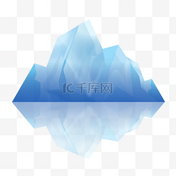 冰山线稿图片_蓝色的冰山