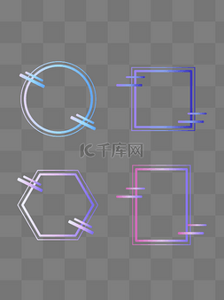 科技感简约边框图片_矢量几何简单边框简约装饰