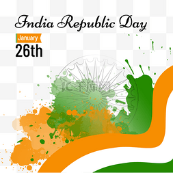 india republic day水墨丝带创意