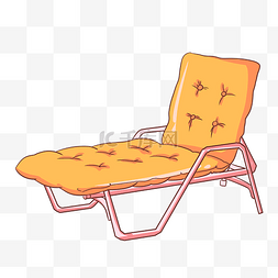 橙色的椅子图片_橙色简约躺椅