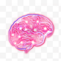科技感大脑图片_粉色系科技感创意头脑图案