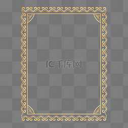 中式花边金色图片_中式相框边框