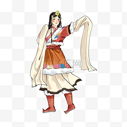 藏族png图片_藏族跳舞女孩