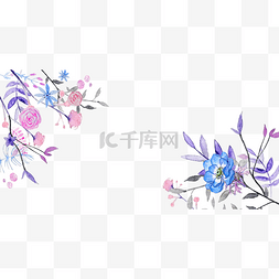 紫色花卉插画图片_紫色水彩花卉插画