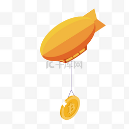 橙色创意飞船元素