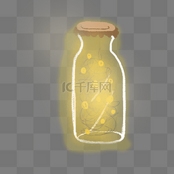 黄色圆弧发光的瓶子元素