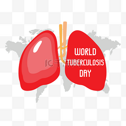 卡通红色world tuberculosis day