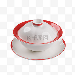红边白瓷汤碗套装