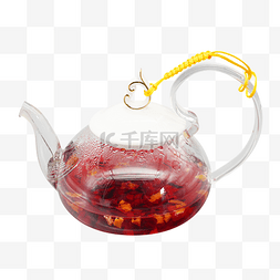 玻璃壶图片_玫瑰花茶茶壶