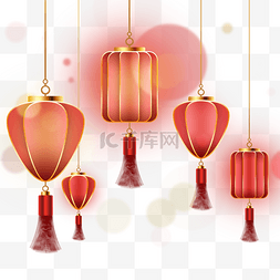 红色精美复古装饰农历新年春节灯