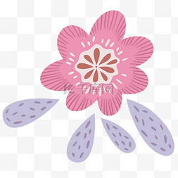 一朵花朵装饰插图