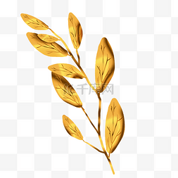 金色金属花枝