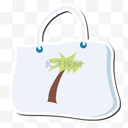 帆布包图片_夏日卡通手绘度假椰子帆布包