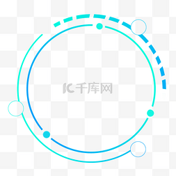 文字装饰边框图片_蓝色科技炫酷圆圈