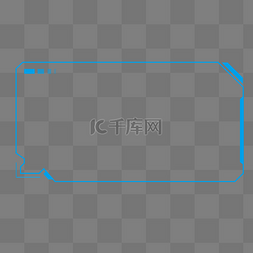 炫酷游戏素材图片_简约科技感蓝色炫酷边框标题框矢