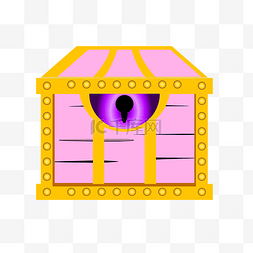 金边装饰紫色宝箱