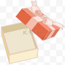 礼物包装盒白色底红色盖
