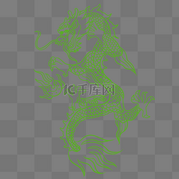龙纹图片_一条绿色龙纹