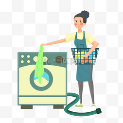 做家务洗衣服的妇女