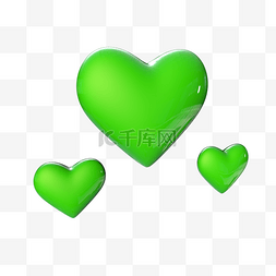 绿色的心形图片_绿色的心