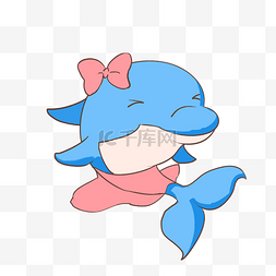 游动蓝色可爱海豚