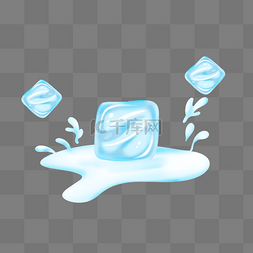 水和冰块图片_飞溅的冰块和水插图