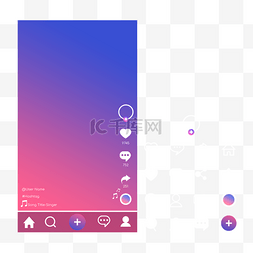 社交媒体抖音渐变色界面