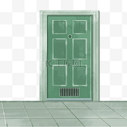 一个绿色简约时尚的门