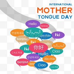 international mother tongue day手绘说话