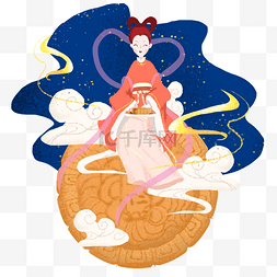 中秋节嫦娥和月饼