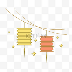 剪纸风格灯笼图片_矢量剪纸风格灯笼