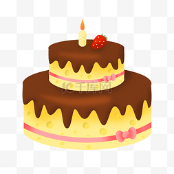 黄色双层生日蛋糕