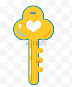 宝藏钥匙图片_精美黄色钥匙