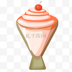 樱桃冰淇淋卡通图片_樱桃冰淇淋卡通插画