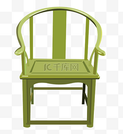卡通木凳子图片_绿色椅子卡通插画