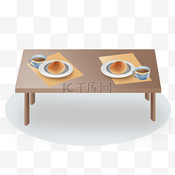 西式早餐图片_木质餐桌和早餐