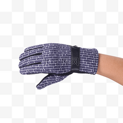 手套的手图片_带着男士格子手套的手