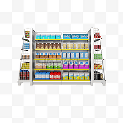 超市用语图片_立体商品货架