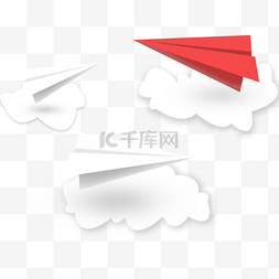 白色纸飞机装饰图片_剪子风纸飞机元素