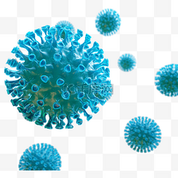 冠状病毒图片_3d青色冠状病毒元素
