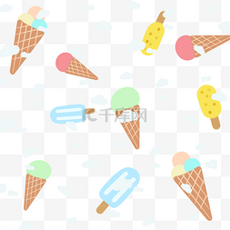 卡通冰淇淋饮料图片_夏天冰淇淋背景