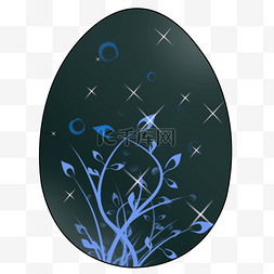 蓝色的彩蛋图片_复活节激光彩蛋插画
